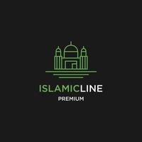 modèle de conception plate icône logo islamique vecteur