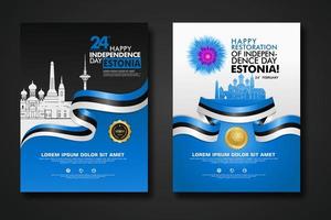 définir la conception de l'affiche estonie joyeux jour de l'indépendance modèle de fond vecteur