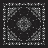 ornement imprimé bandana vecteur premium noir et blanc