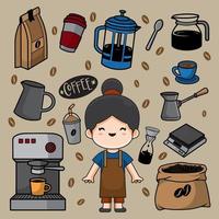 vecteur de doodle barista