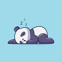 illustration de dessin animé mignon panda endormi vecteur