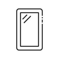 eps10 icône de ligne de cadre en verre vecteur noir isolé sur fond blanc. symbole de contour de mur de verre dans un style moderne simple et plat pour la conception, le logo, le pictogramme et l'application mobile de votre site Web