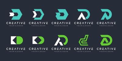 ensemble de modèle de conception de logo créatif lettre d. icônes pour les affaires du sport, de la finance, élégantes, simples. vecteur
