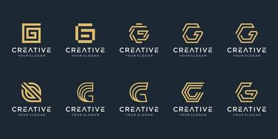 ensemble de modèle de logo abstrait lettre initiale g. icônes pour les affaires de la mode, du numérique, de la technologie vecteur