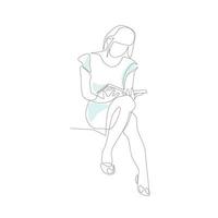 illustration vectorielle d'une fille lisant un livre vecteur
