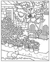 livre de coloriage. illustration à colorier avec des fleurs de jardin. ligne artistique. l'art-thérapie. fond de vecteur noir et blanc.