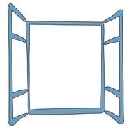icône de la fenêtre ouverte. symbole créatif de vecteur dans un style linéaire