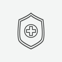 icône de vecteur de protection médicale. vecteur, illustration, médecine, signe, symbole, icône, concept