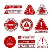 autocollant d'icône de badge d'avertissement vecteur