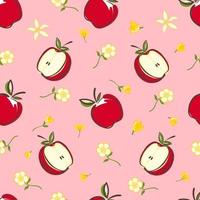 modèle sans couture de vecteur de dessin animé d'illustration de pomme de fruit.