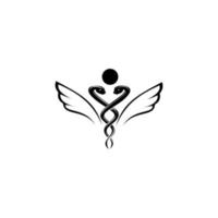 vecteur d'icône d'apothicaire. modèle de logo de symbole de pharmacie icône caducée. sanitaire et médical.