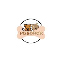 modèle de logo d'animalerie. éléments de conception d'étiquettes pour animalerie, zoo, soins pour animaux de compagnie et produits pour animaux. vecteur