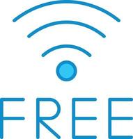 ligne wifi gratuite remplie de bleu vecteur