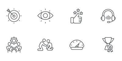 ensemble d'icônes de motivation. éléments de vecteur de symbole de pack de motivation pour le web infographique