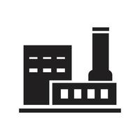 illustration d'une icône de bâtiment d'usine de fabrication, industrie. conception d'icône solide vectorielle qui est parfaite pour les entreprises, les sites Web, les applications, les applications, les bannières. vecteur