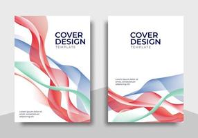 modèle de conception de couverture dans un style moderne de vague abstraite colorée vecteur