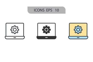 icônes d'ordinateur portable symboles éléments vectoriels pour le web infographique vecteur