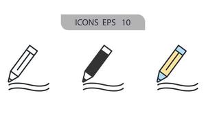 crayon icônes symbole vecteur éléments pour infographie web