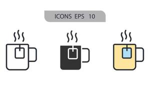 petit déjeuner icônes symbole vecteur éléments pour infographie web