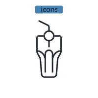 boire des éléments de vecteur de symbole d'icônes pour le web infographique