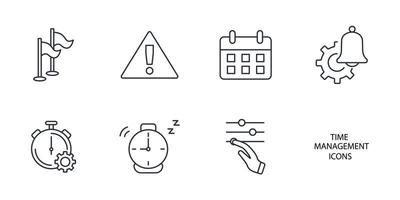 jeu d'icônes de gestion du temps. éléments de vecteur de symbole de pack de gestion du temps pour le web infographique