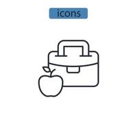 icônes de la boîte à lunch symboles éléments vectoriels pour le web infographique vecteur