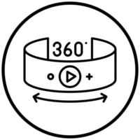 Style d'icône vidéo à 360 degrés vecteur