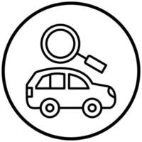 style d'icône de recherche de voiture vecteur