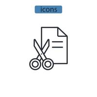 ciseaux icônes symbole vecteur éléments pour infographie web