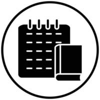 style d'icône de calendrier de bibliothèque vecteur