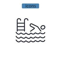 icônes de piscine symbole éléments vectoriels pour le web infographique vecteur