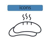 icônes de boulangerie symboles éléments vectoriels pour le web infographique vecteur