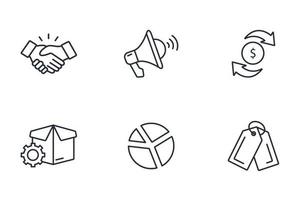 ensemble d'icônes interentreprises. éléments vectoriels de symbole de pack business-to-business pour le web infographique vecteur