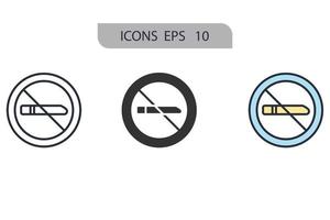 aucun élément de vecteur de symbole d'icônes de fumer pour le web infographique