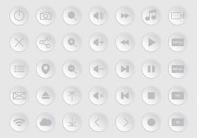 Boutons Gray Media Player vecteur