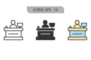 icônes de réception symboles éléments vectoriels pour le web infographique vecteur