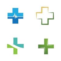 conception de vecteur de modèle de logo illustration croix médicale