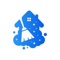 logo de nettoyage de maison vecteur