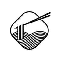 logo de nouilles noires vecteur