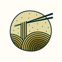 logo de nouilles dorées vecteur