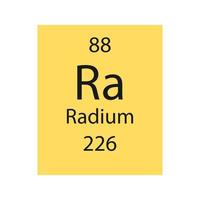 symbole du radium. élément chimique du tableau périodique. illustration vectorielle. vecteur