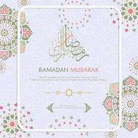 ramadan en carte de voeux de calligraphie arabe, avec un nouvel ornement de modèle avec un concept classique. illustration vectorielle vecteur