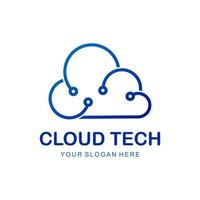 logo de la technologie cloud vecteur