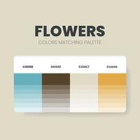 les palettes de couleurs sont des combinaisons de tendances et des guides de palettes cette année, un tableau de nuances de couleurs en rgb ou hexadécimal. un échantillon de couleur pour une mode printanière, une maison ou un design d'intérieur vecteur