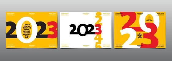 rapport annuel 2023, conception de la mise en page du modèle, conception plate de la typographie vecteur