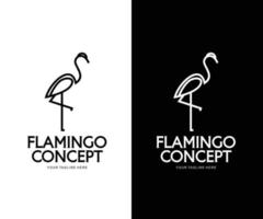 concept de logo de ligne flamant rose vecteur