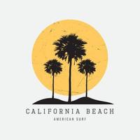 typographie d'illustration de plage de californie. parfait pour la conception de t-shirt vecteur