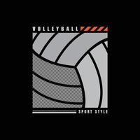 typographie d'illustration de volley-ball. parfait pour la conception de t-shirt vecteur