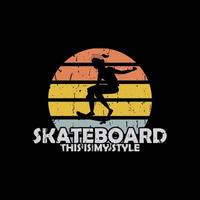 conception de t shirt typographie illustration skatebord vecteur