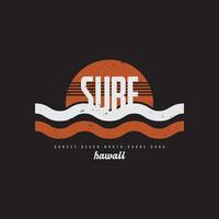 typographie d'illustration de plage de surf. parfait pour la conception de t-shirt vecteur